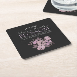 Jane Eyre - No Transit Blossom -バラon Black スクエアペーパーコースター
