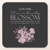 Jane Eyre - No Transit Blossom -バラon Black スクエアペーパーコースター (正面)