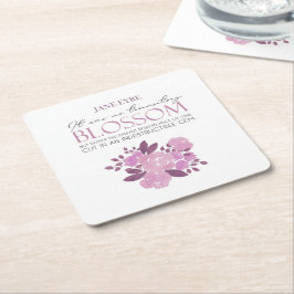 Jane Eyre - No Transit Blossom - Pink Roses スクエアペーパーコースター