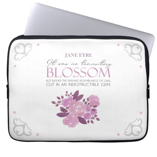 Jane Eyre - No Transit Blossom - Pink Roses ラップトップスリーブ (正面)