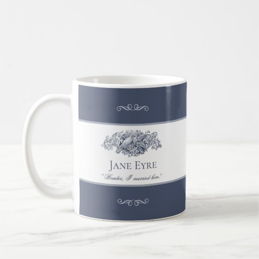 Jane Eyre - Reader I 結婚した His - Doves Dark Gray コーヒーマグカップ (左)