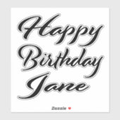 Jane Name Vorname black Sticker Geburtstag シール (シート)
