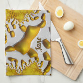 JANE to 3D Golden Lava ～フラクタル～オリジナル～ キッチンタオル (四つ折り)