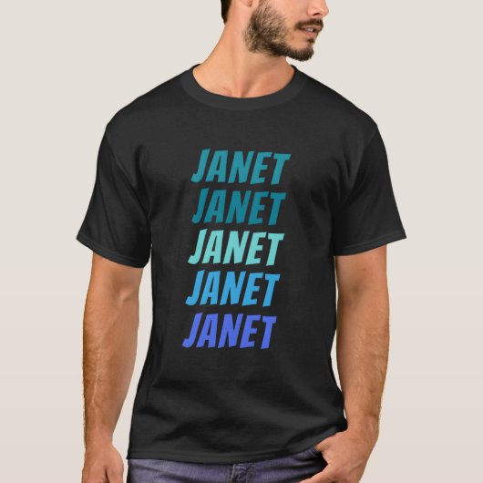 Janet ファーストネーム スタイル ワードマーク パターン tシャツ (正面)