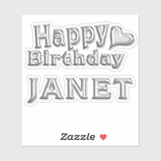 Janet Happy Birthday silver Aufkleber Sticker シール (シート)
