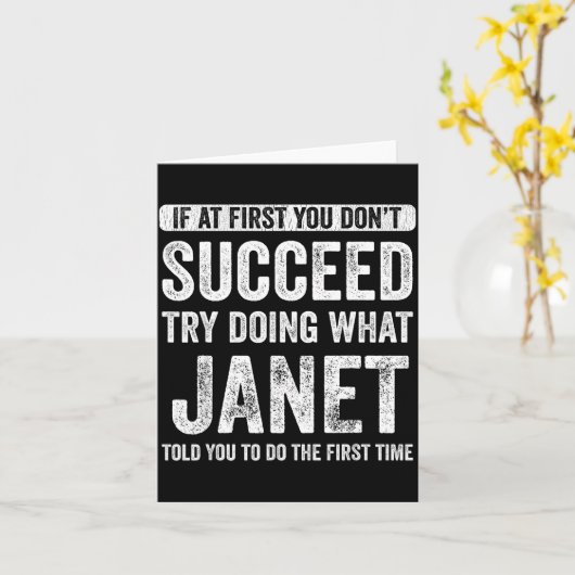 Janet If At First You Don't Succeed Try Doing What カード (黄色い花)