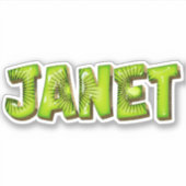 Janet Name Kiwi Design Aufkleber Sticker シール (正面)