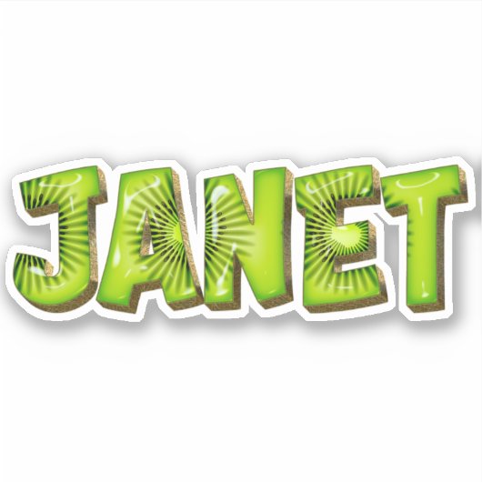 Janet Name Kiwi Design Aufkleber Sticker シール (正面)