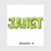 Janet Name Kiwi Design Aufkleber Sticker シール (シート)