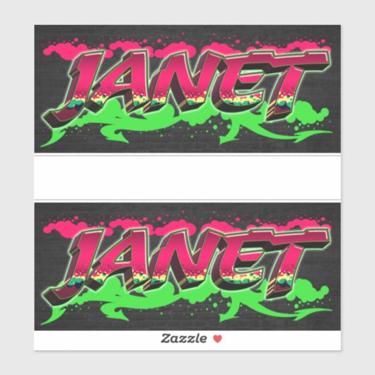 Janet Vorname Name Graffiti Aufkleber Sticker シール (シート)