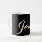 Janet white gold Handwriting Tasse Kaffeetasse コーヒーマグカップ (正面左)