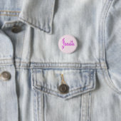 "Janette" ピンクのツートンJanetteネーム、 缶バッジ (インサイチュ)