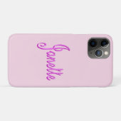 "Janette" ピンクのツートーンJanetteネーム, Case-Mate iPhoneケース (裏面(横))