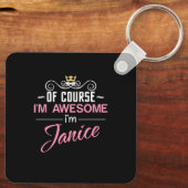 Janiceもちろん私は素晴らしJaniceの名前だ キーホルダー (裏面)