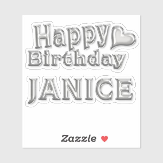 Janice Happy Birthday silver Aufkleber Sticker シール (シート)