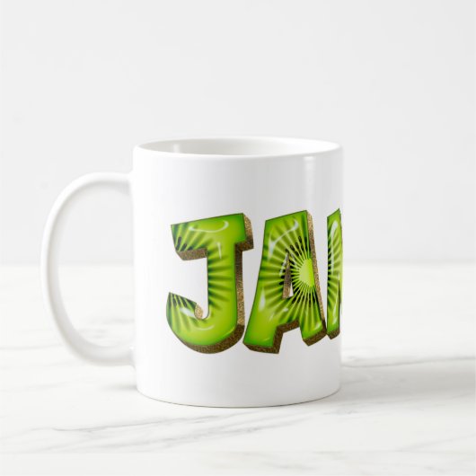 Janice Name Kiwi Style Tasse Teetasse Kaffeetasse コーヒーマグカップ (左)