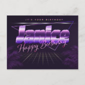 Janice Name Vorname lila Postkarte Geburtstag ポストカード (正面)