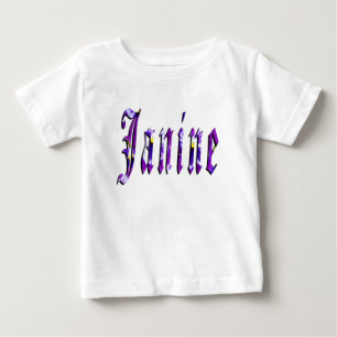 Janine，名前，ロゴ，ベビーガールズピンクラグランTシャツ ベビーTシャツ