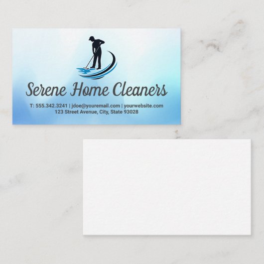Janitorモッピングロゴ | ハウスクリーナーメイド 名刺 (正面/裏面)