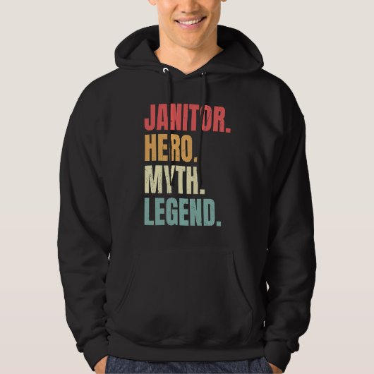 Janitor Hero Myth Legend Custodian  Best Job Janit パーカ (正面)