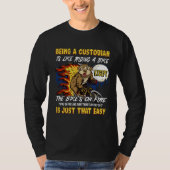 Janitor school custodian school janitor funny cust tシャツ (正面)