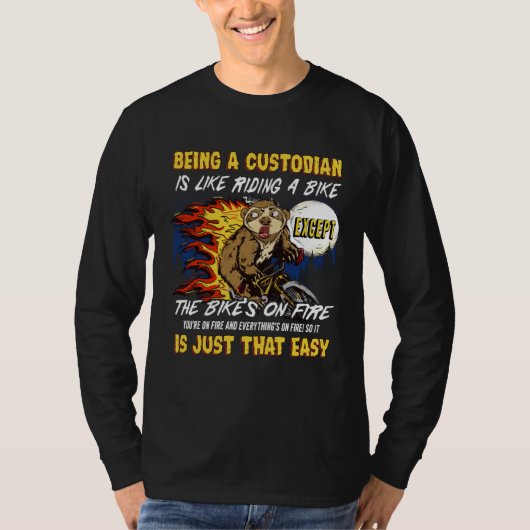 Janitor school custodian school janitor funny cust tシャツ (正面)