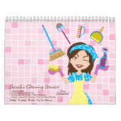 Janitorial Lady House Cleaning Seasons カレンダー (カバー)