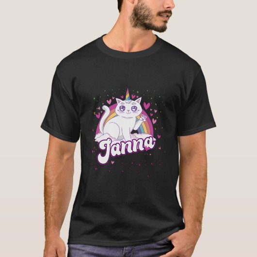 Janna – 美しいケチコーンで愛らしい女の子の名前 tシャツ (正面)