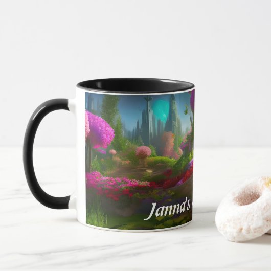 Janna's Morning Teaカスタマイズ可パーソナライズされた能 マグカップ (ドーナツ)