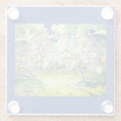 Janos Thormaコースターによる春の木々 ガラスコースター (裏面)