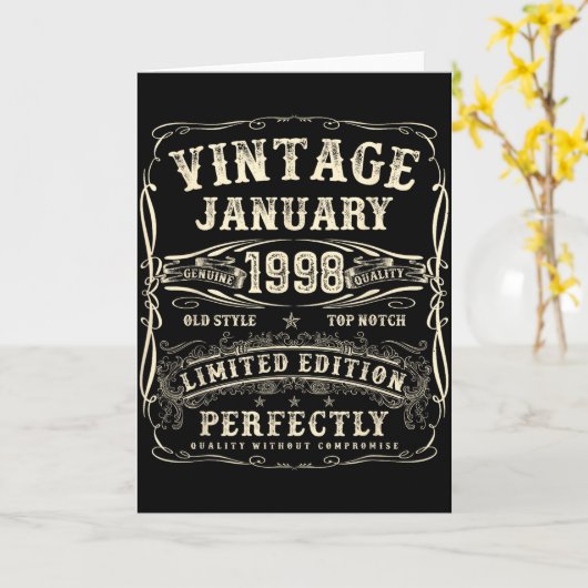 January 1998 28th Birthday For Men 28 Year Old Bda カード (黄色い花)