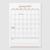January 2025 Magnetic Calendar (正面)