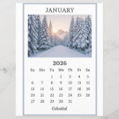 January 2026 Snowy Mountain Calendar Page チラシ (正面)