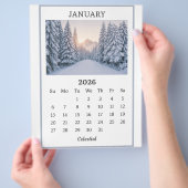 January 2026 Snowy Mountain Calendar Page  チラシ (手)