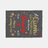 January 5 Birthday A Queen Was Born In 5th January フリースブランケット (正面(横))