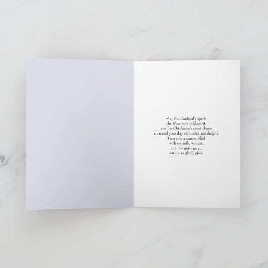 January 60th Birthday Backyard Birds Watercolor カード (内部)