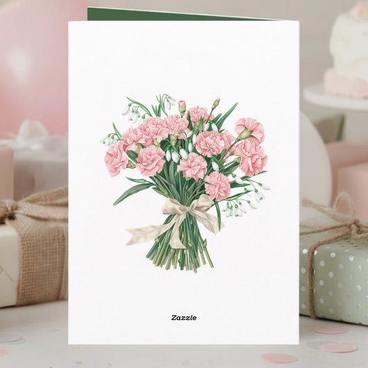 January Birth Flower Birthday Card | Carnations カード