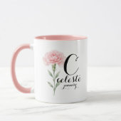 January Birth Flower Mug – Pink Carnation Gift マグカップ (左)