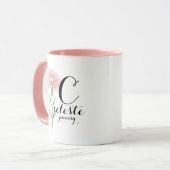 January Birth Flower Mug – Pink Carnation Gift マグカップ (正面左)