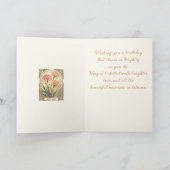 January Birth Flower Pink Carnations Art Nouveau S カード (内部)