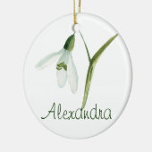 JANUARY Birth Flower Snowdrop Birthday Floral Name セラミックオーナメント (左)
