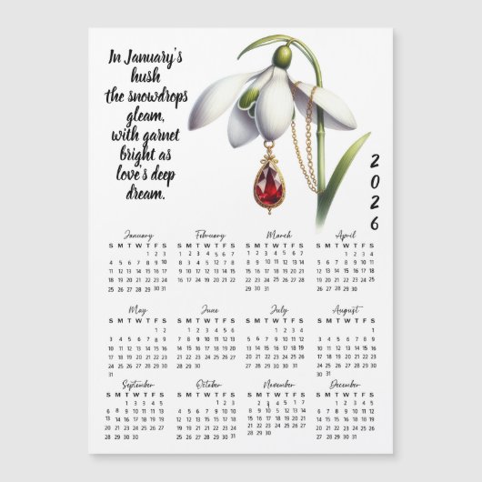 January Birth Flower & Stone Calendar (正面)