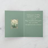 January Birth Flower White Snowdrop Flowers Art No カード (内部)