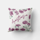 January Birth Month Carnation Personalized クッション (裏面)