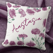 January Birth Month Carnation Personalized クッション