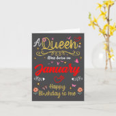 January Birthday A Queen Was Born In January Girl  カード (黄色い花)