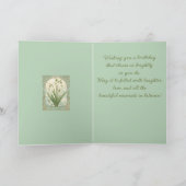 January Birthday Galanthus Flowers Art Nouveau Sty カード (内部)