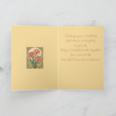 January Birthday Pink Carnations Art Nouveau Style カード (内部)