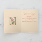 January Birthday Pink Dianthus Art Nouveau Style カード (内部)