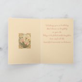 January Birthday Pink Dianthus Flowers Art Nouveau カード (内部)